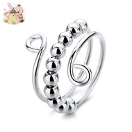 Fidget Ring Anxiety Relief Anxiety Bead Twist Ring Open Adjustable Bead