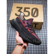 White original Yeezy Boost 350v2 350 V2 "yecheil refective" black and red stitching Full of Stars tennis sneakers shoes
