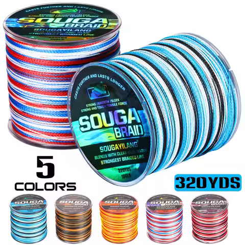 Sougayilang 320M 4 Strand Braided Fishing Line Multifilament Carp Fishing Japanese Braided Wire Fish