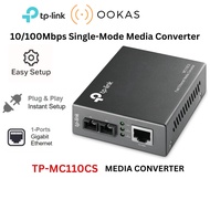 TPLINK TP-MC110CS 10/100Mbps Single-Mode Media Converter GIGABIT Plug and Play / Extends Fiber Dista