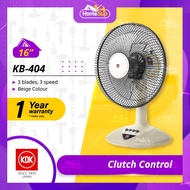KDK Table Fan KB404 (16 Inch - fan blade) Clutch Control - Beige, 3 Speed, Desk Fan, KB-404