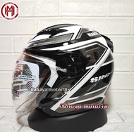 HELM NHK GLADIATOR TOURING WHITE SILVER|HALF FACE DOUBLE VISOR
