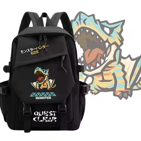 Monster Hunter Bag Wilds Felyne Rathian backpack Shoulder Backpack Student School Bag Trendy Backpac