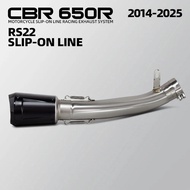 For Honda CBR650R CBR650F CB650R CB650F 2014-2025 Motorcycle Slip on Line Exhaust Muffler Connect Mi