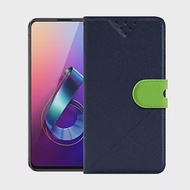 NISDA for 華碩 ASUS ZenFone 6 ZS630KL 風格磨砂支架皮套藍