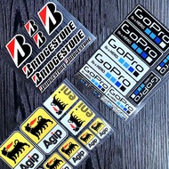 Suitable for agip GoPro Aprilia Bridgestone Sponsor Sticker Motorcycle Waterproof Reflective Sticker