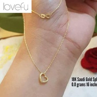 Pawnable 18K Saudi Gold Heart Necklace