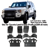 for Toyota Land Cruiser Prado LC250 Car Floor Mats Protective Mat 7 Seats Cargo Liner Trunk Pad Fit 
