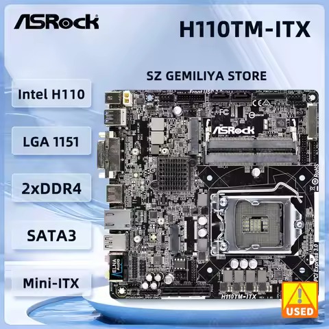 ASROCK H110TM-ITX Mini-ITX Motherboard Intel H110 LGA 1151 DDR4 32GB support i5-6500 6300 7600 7700 
