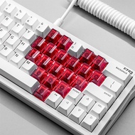 21Keys Crystal Clear Heart Keycaps, Transparent Cherry Profile for MX Mechanical Keyboard