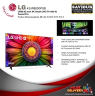 LG 43UR8050PSB UR80 43 inch 4K Smart UHD TV with Al Sound Pro