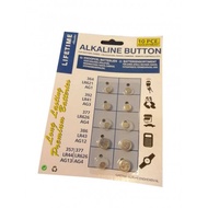 10 Pieces Alkaline Button Cell Battery Ag1/Lr621/364/Ag3/Lr41/392/Ag4/Lr626/377