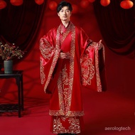 YQWedding Hanfu Bride and Groom Chinese Wedding Dress a Chaplet and Official Robes Men and Women Couple Chinese Style An