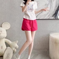 Fat Meiyi Suit Two-Piece Sports S-2XL Summer Front Shoulder Short-Sleeved T-Shirt Shorts Running Fas