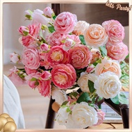 3 Heads Artificial Peony Flower Rose Flower for Home Wedding Wall Flower Decoration  Party Decor