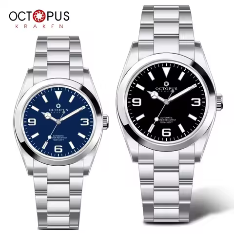 Octopus Kraken 36mm Vintage Watch PT5000 Automatic Movement Sapphire Crystal Luminous 10Bar Waterpro