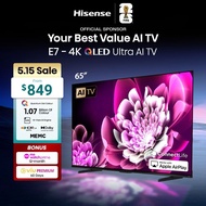 Hisense E7Q 65 inch 4K QLED Ultra AI TV | Quantum Dot | AI Eye Care | Dolby Vision & Atmos