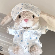 (Doll not included) Jellycat yummy series bunny plush toy pajama set - blue bunny printed sleepwear 