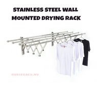 Stainless Steel Wall Mounted Retractable Cloth Hanger Drying Rack Hang Bar Besi Ampaian Dinding Besi Penyidai Baju