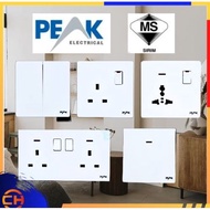 [SIRIM] PEAK Premium Quality Switch & Socket White Color Suis Rumah Lampu plug modern