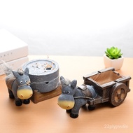 【New style recommended】Cute Personality Luxury Donkey Pull Mill Fashion Creative with Cover Household Ashtray Decoration
