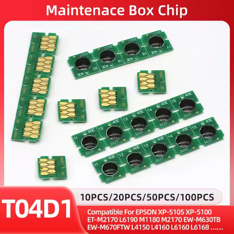10/20/50/100PCS T04D1 Waste Ink Maintenance Tank Box Chip For Epson L6490 L14150 L6270 ET M2140 M217