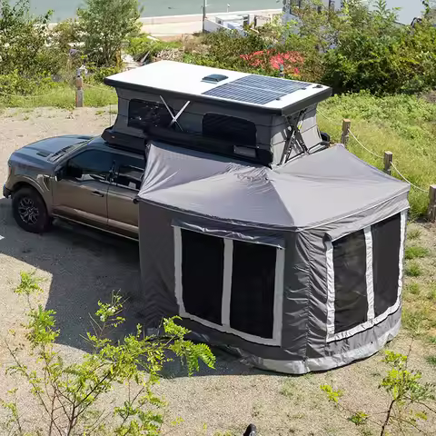 Customizable Camping 4X4 Car Truck Right / Left Side 270 Degree Oxford Awning Tents With Side Wall 2