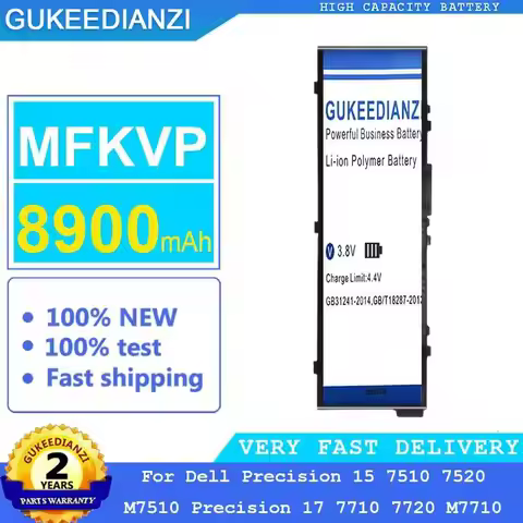 Stable High Capacity 8900mAh For Dell Precision 15 7510 7520 M7510 Precision 17 7710 7720 M7710 Mfkv