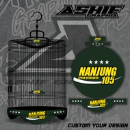 STIKER sangkar DECAL TEBOK MURAI MOTIF EBOD NANJUNG NEW