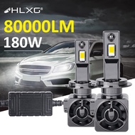 HLXG 80000LM Turbo LED H7 LED Canbus H4 Car Headlight H1 H11 9005 9006 HB3 HB4 HIR2 9012 Bulbs Auto 5570 CSP lamp Fog Light 6000K 180W K5C