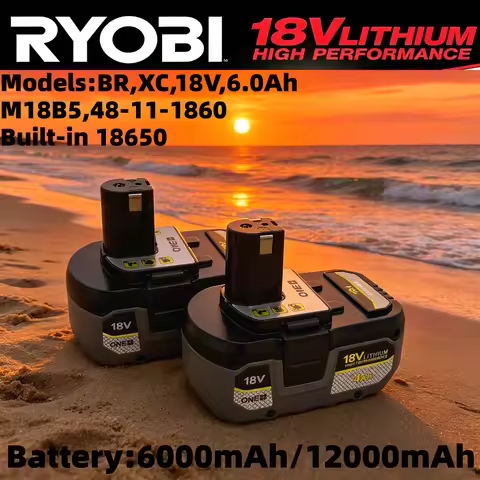 2026 Upgraded RYOBI ONE+ 18V 5.0/6.0/8.0Ah Lithium Battery, High Capacity for Long Runtime with All 