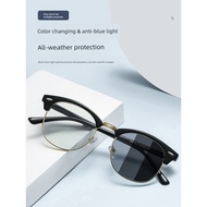 blue light blocking glasses blue light glasses Color-changing computer mobile phone no-degree half-f