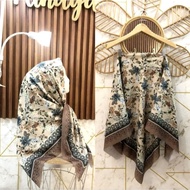 SQUARE HIJAB VOAL SUBLIME MOTIF CODE 364 CREAM BROWNTOSCA