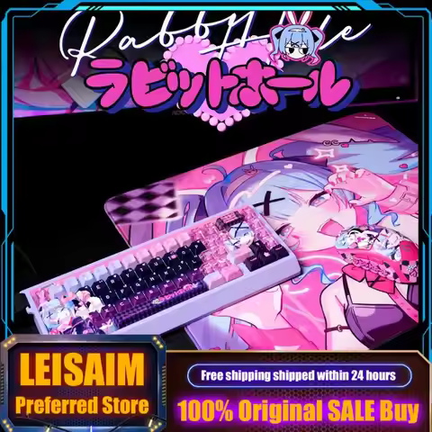 Anime Rabbit Hole Theme Keycaps for Mechanical Keyboard Transparent Cherry Side PBT+PC Custom Gaming