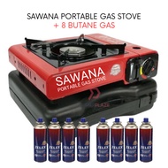 8 Butane Gas plus Sawana Portable Gas Stove Camping Stove Outdoor Steamboat BBQ Grill Burner Serving