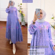 Hexa Midi Polka Dress/Baju Muslim/Baju Wanita/Gamis