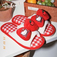 slipper slipper woman home slipper Jalur nipis Selipar linen Sanrio wanita musim bunga dan musim pan