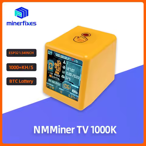 Minerfixes NM TV NerdMiner V2 ESP32 Solo Lottery Miner 1000KH/s Hash Rate Smart Touchscreen Clock Lo