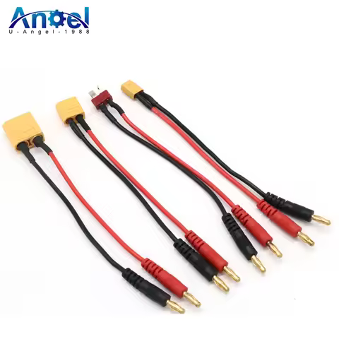 20CM XT30 XT60 XT90 T Plug Charge Lead to 4.0mm Banana Plugs Charge Cable Silicone Wire 14AWG For Li