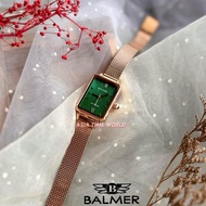 [Original] Balmer 8190L RG-6 Elegance Sapphire Women's Watch with Green Dial Rose Gold Stainless Steel Mesh Bracelet