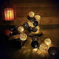 創意燈飾 籐球燈串 電池款 黑色果實 長度2M LED氣氛燈 聖誕節