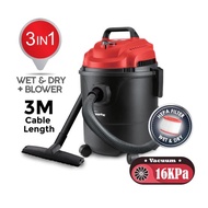 POWERPAC Wet &amp; Dry Bagless Vacuum Cleaner + Blower with Vacuum 16KPa Suction