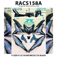 Cover Set Rapido Yamaha Y15ZR V1 V2 LC150 RACING EX (73) Purple Black Ysuku Accessories Motor Y15 Coverset Ungu Hitam