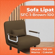 Orange Sofabed Lipat Minimalis SofaBed Multifungsi - Sofa Bed Lipat - Kasur Sofa Lipat Minimalis