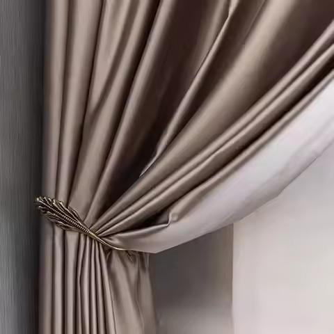 Modern Light Luxury Curtains Texture Satin Gloss Imitation Silk High Precision Calm Atmosphere Livin