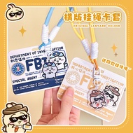 FBI Horizontal Version Card Holder Student Campus Meal Card Protective Case Anti-Lost Couple Work Ca