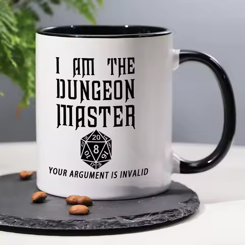 1pc, 11oz Funny D&D Coffee Mug - 'Your Argument Is Invalid' Humor, Perfect Gift for Gamers & Game Lo