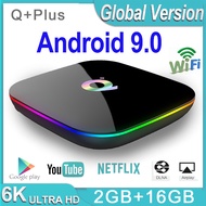 Q+Plus Smart TV Box Android 9.0 Set-top box HD 1080P 2GB RAM 16GB Quad Core H.265 USB3.0 2.4G WiFi 6K TVBOX PK H96/X96 MAX