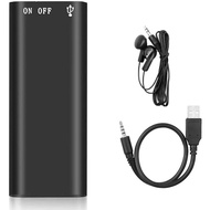 Perakam Digital Sctecoau Perakam Kawalan Suara Profesional Perakam ABS Hitam 192Kbps Perakam WAV 16G