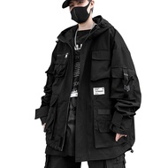 Gothic Clothes Tactical Techwear Zipper Jacket Windbreaker Hooded Streetwear Jackets for Men